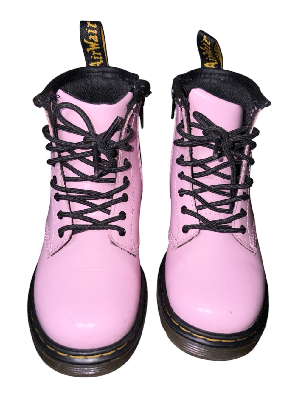 Dr Martens AirWair Pink Leather Lace-Up Combat Boots size 19